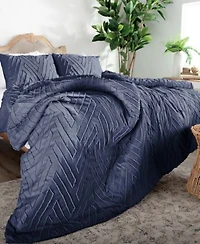 Southshore Fine Linens Chevron Clipped Jacquard Comforter Set
