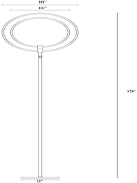 Eclipse 79" Led Torchiere Floor Lamp with Adjustable Rings