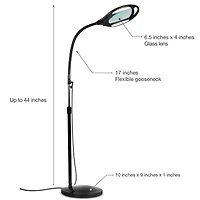 Lightview Pro Led Gooseneck Standing Magnifier Floor Lamp (1.75x) 3 Diopter