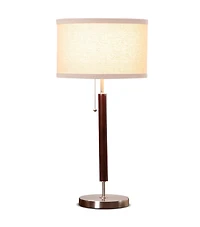 Carter Wood Led Classic Table Lamp with Walnut Finish (26"), Bulb Included
