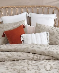 Peri Home Chenille Leopard Linen 3 Piece Comforter Set, Full/Queen