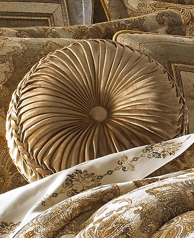 J Queen New York Bradshaw Tufted Decorative Pillow, 15" Round