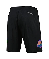Men's Mitchell & Ness Black Philadelphia 76ers Hardwood Classics Color Bomb Energy Shorts
