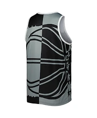 Men's Mitchell & Ness Shaquille O'Neal Black and Gray Orlando Magic Sublimated Player Tank Top