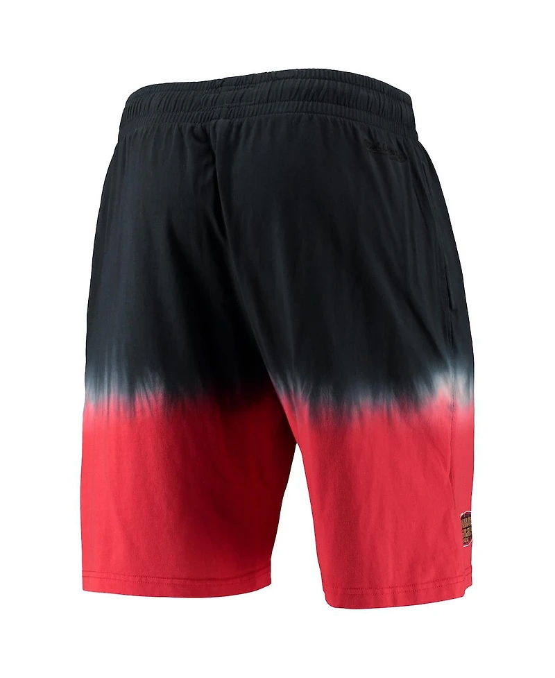 Men's Mitchell & Ness Black and Red Chicago Bulls Hardwood Classic Authentic Shorts