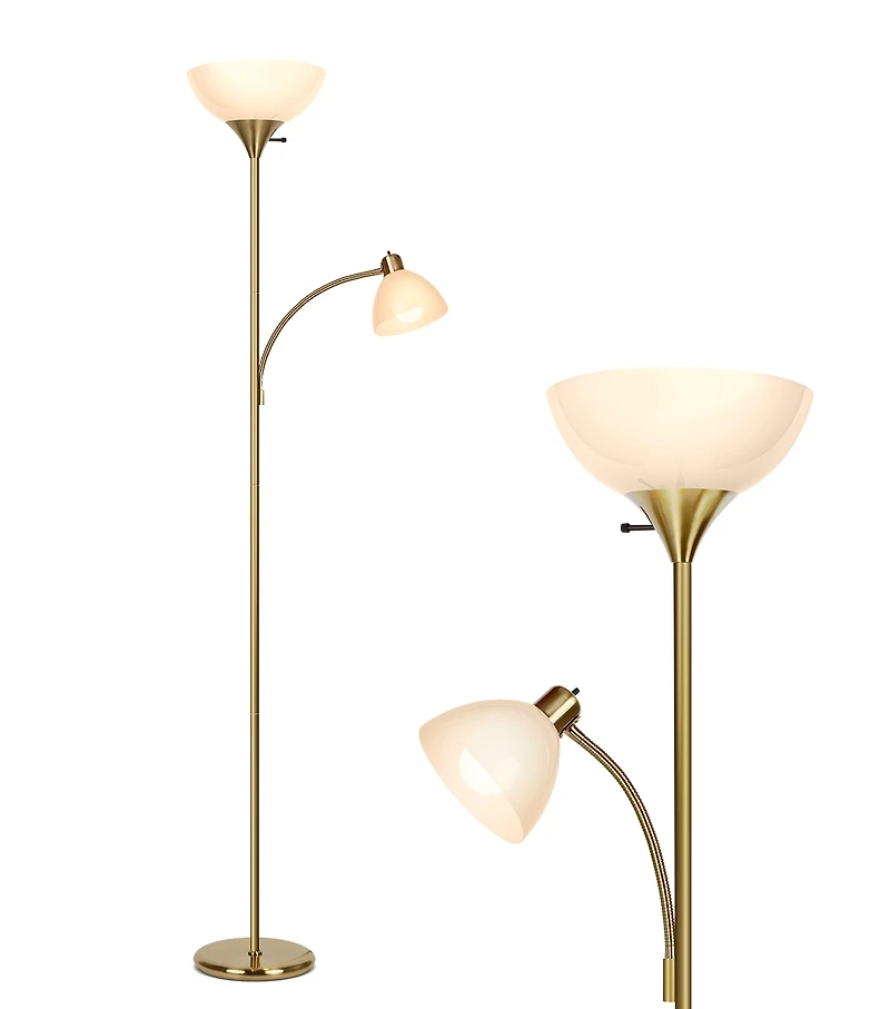 Sky Dome Plus 72" Led Torchiere Floor Lamp with 1 Reading Arm
