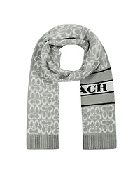 Coach Women's Signature Logo Wool-Blend Rib Knit Scarf