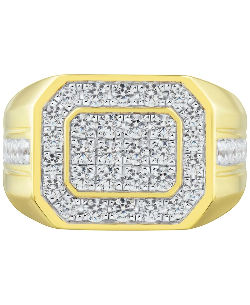Grown With Love Men's Lab Grown Diamond Cluster Ring (1-1/2 ct. t.w.) in 10k Gold
