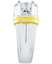 Grown With Love Men's Lab Diamond Horizontal Five Stone Ring (1-1/2 ct. t.w.) 10k Two-Tone Gold