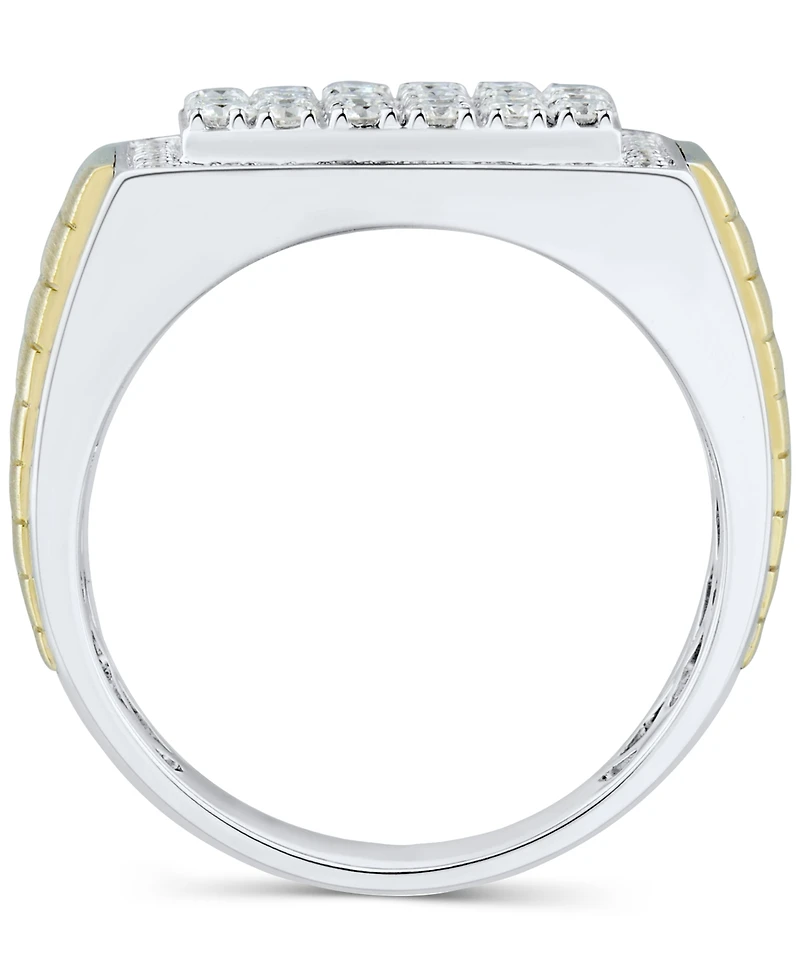 Grown With Love Men's Lab Diamond Cluster Ring (1 ct. t.w.) 10k Two-Tone Gold
