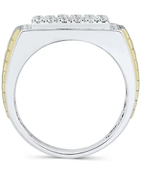 Grown With Love Men's Lab Diamond Cluster Ring (1 ct. t.w.) 10k Two-Tone Gold