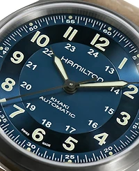 Hamilton Men's Swiss Automatic Khaki Field Brown Leather Strap Watch 42mm