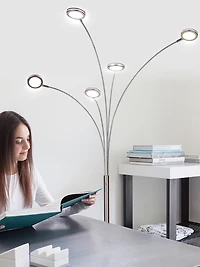 Orion 74" Led Tree Arc Floor Lamp with 5 Adjustable Arms