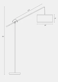 Hudson 70" Led Arc Floor Lamp with Adjustable Height