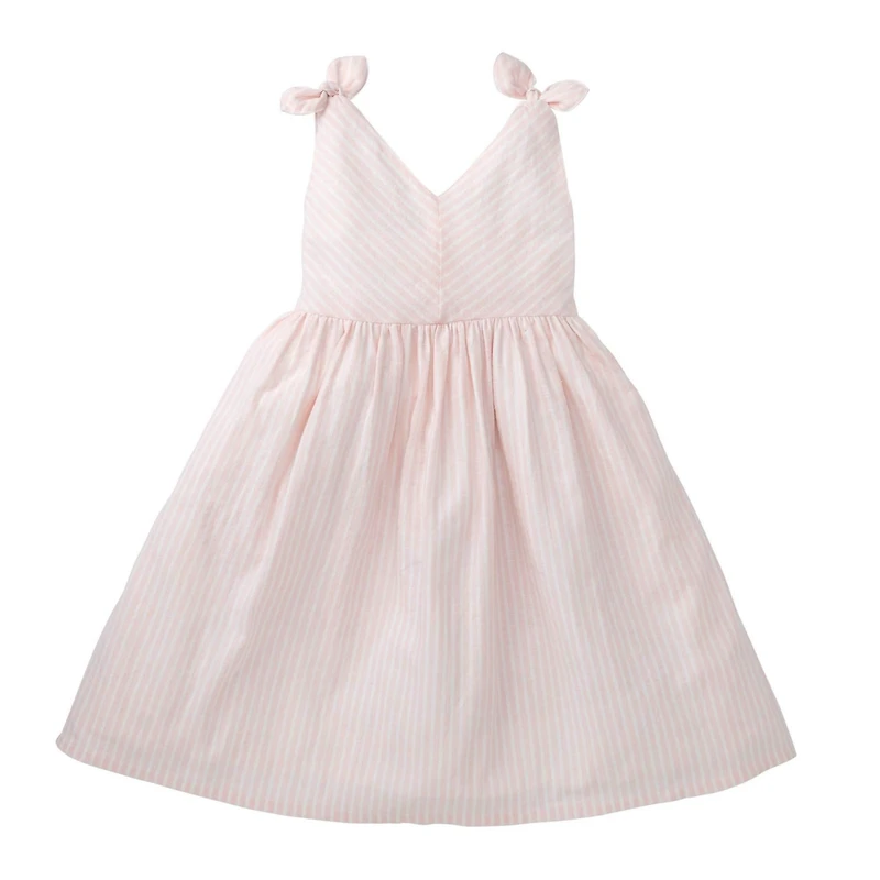 Hope & Henry Big Girls Cotton Bow Shoulder Swing Dress