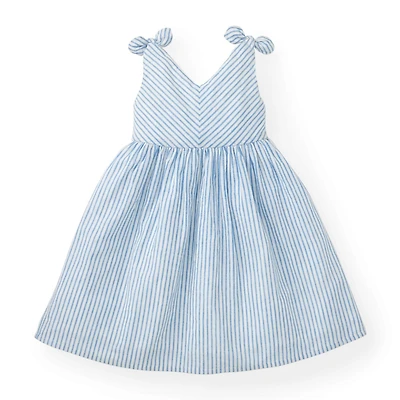 Hope & Henry Big Girls Cotton Bow Shoulder Swing Dress