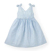 Hope & Henry Big Girls Cotton Bow Shoulder Swing Dress