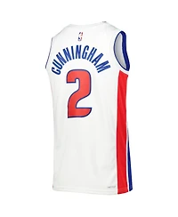 Men's and Women's Nike Cade Cunningham White Detroit Pistons Swingman Jersey - Icon Edition