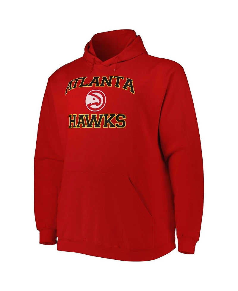 Men's Red Atlanta Hawks Big and Tall Heart Soul Pullover Hoodie