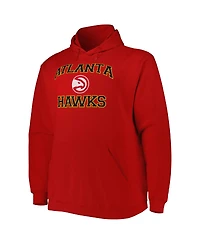 Men's Red Atlanta Hawks Big and Tall Heart Soul Pullover Hoodie