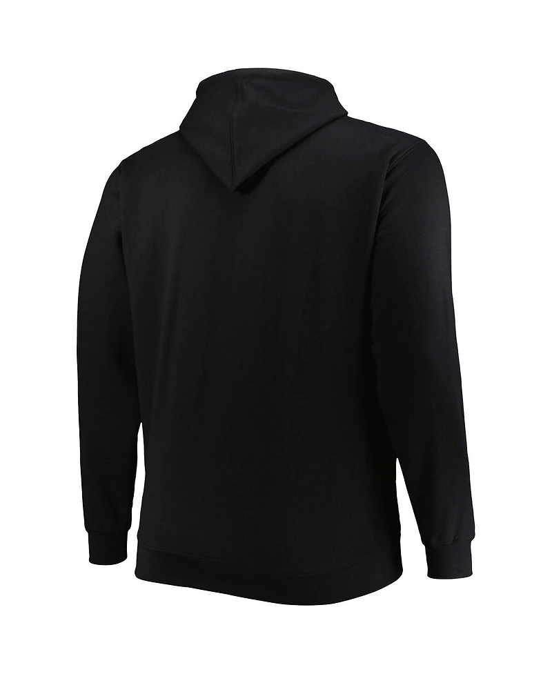 Men's Black Miami Heat Big and Tall Heart and Soul Pullover Hoodie