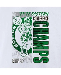 Women's Fanatics White Boston Celtics 2022 Eastern Conference Champions Plus Size Locker Room V-Neck T-shirt