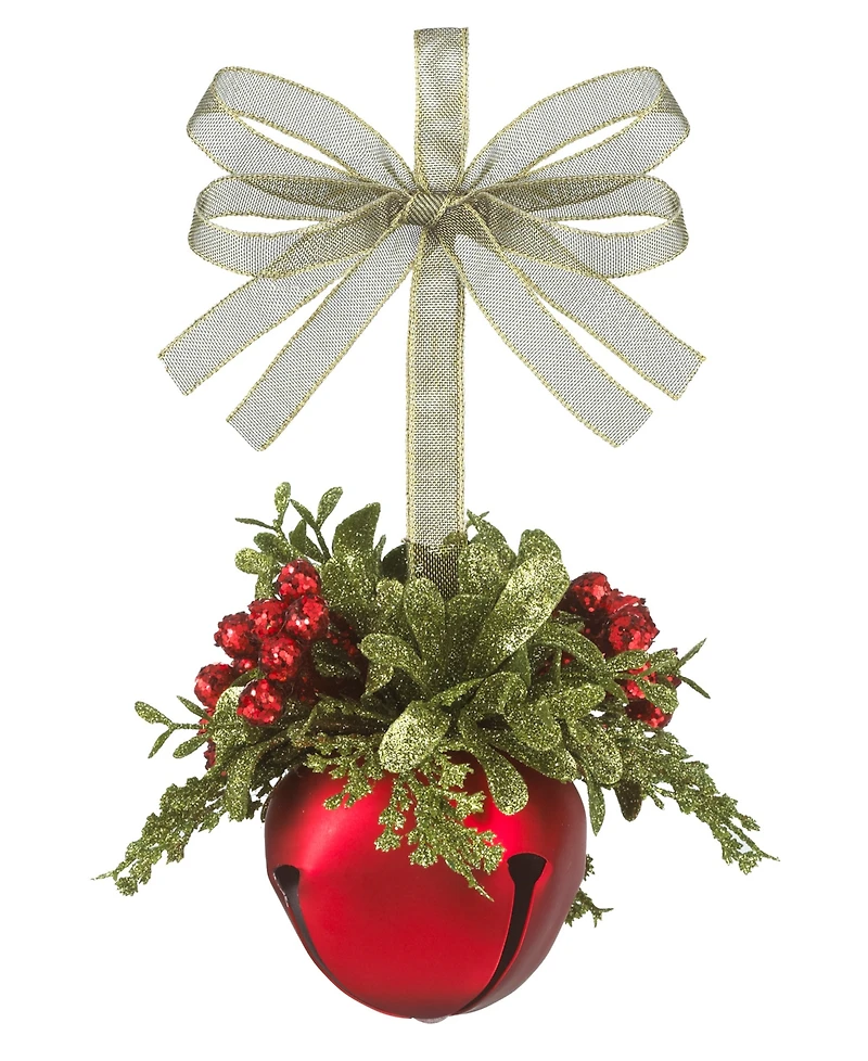 Ganz Kissing Krystals Mistletoe Sleigh Bell Red