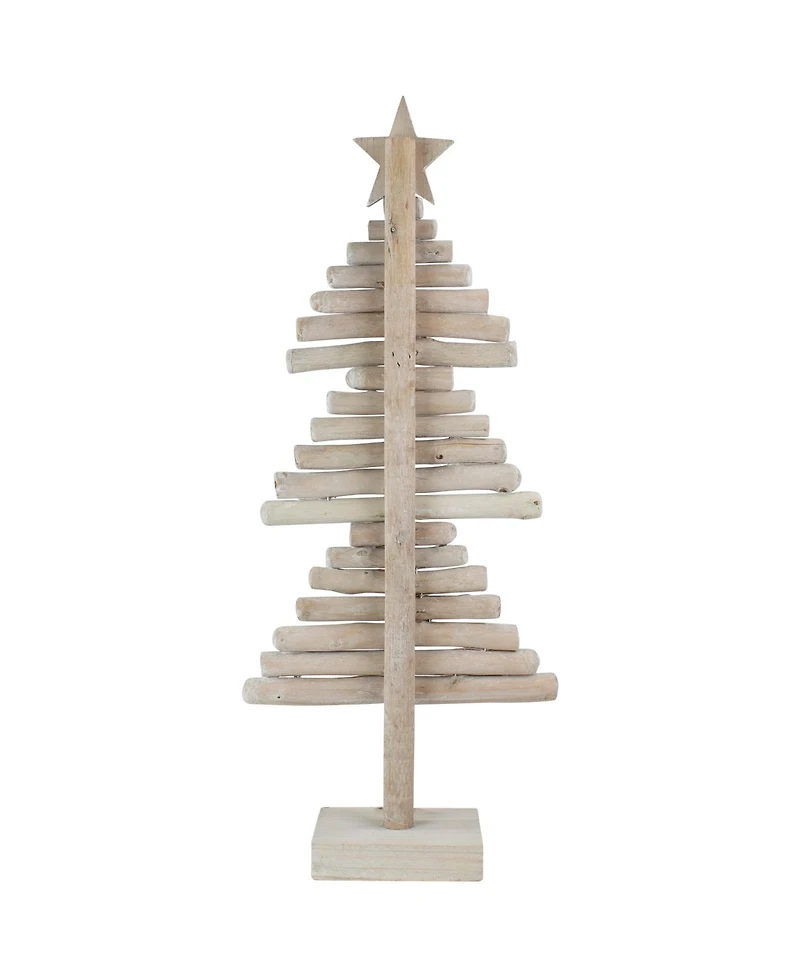 Northlight Rustic Wooden Christmas Tree With Star Table Top Decor, 25.5"
