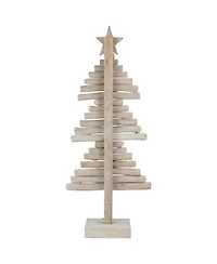 Northlight Rustic Wooden Christmas Tree With Star Table Top Decor, 25.5"