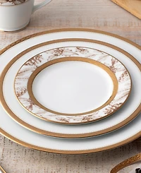 Charlotta Gold Set of 4 Holiday Harvest Appetizer Plates, 6-1/4"