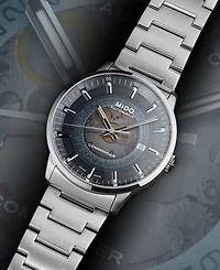 Mido Men's Swiss Automatic Commander Stainless Steel Bracelet Watch 40mm