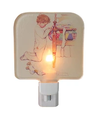 Northlight Norman Rockwell "a Christmas Prayer" Glass Night Light, 6"