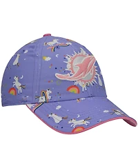 Girls Preschool '47 Purple Miami Dolphins Logo Unicorn Clean Up Adjustable Hat