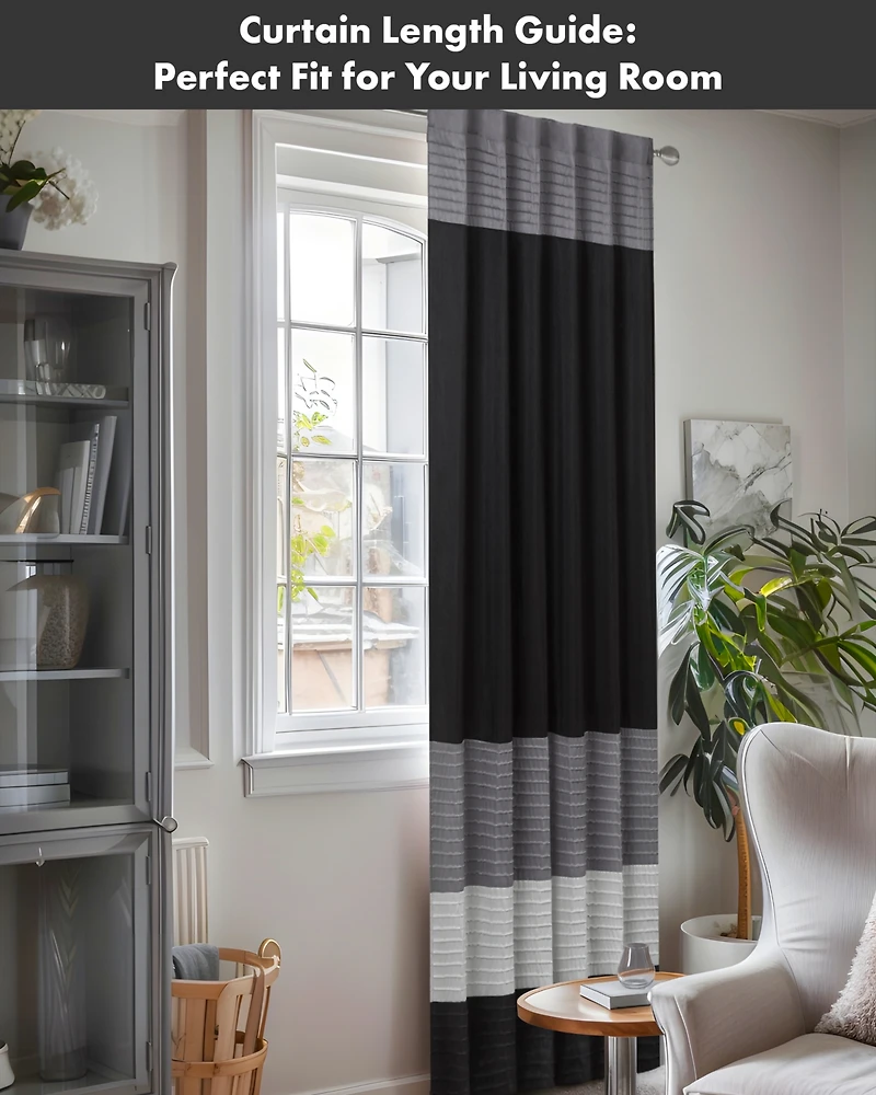 Madison Park Amherst Polyoni Pintuck Curtain Panel, 50"W x 84"L