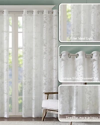 Madison Park Leilani Palm Leaf Burnout Window Sheer Curtain