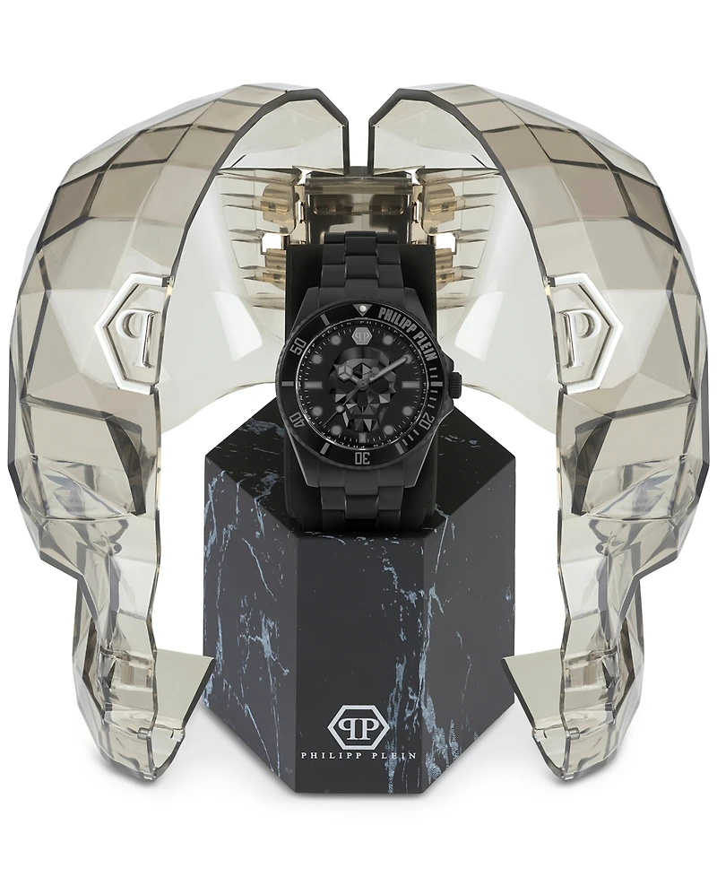 Philipp Plein Men's The $kull Black Ion Plated Stainless Steel Bracelet 44mm