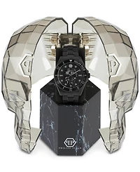 Philipp Plein Men's The $kull Black Ion Plated Stainless Steel Bracelet 44mm