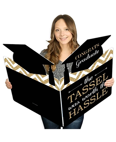 Gold - Tassel Worth the Hassle - Graduation Giant Greeting Card Jumborific Card