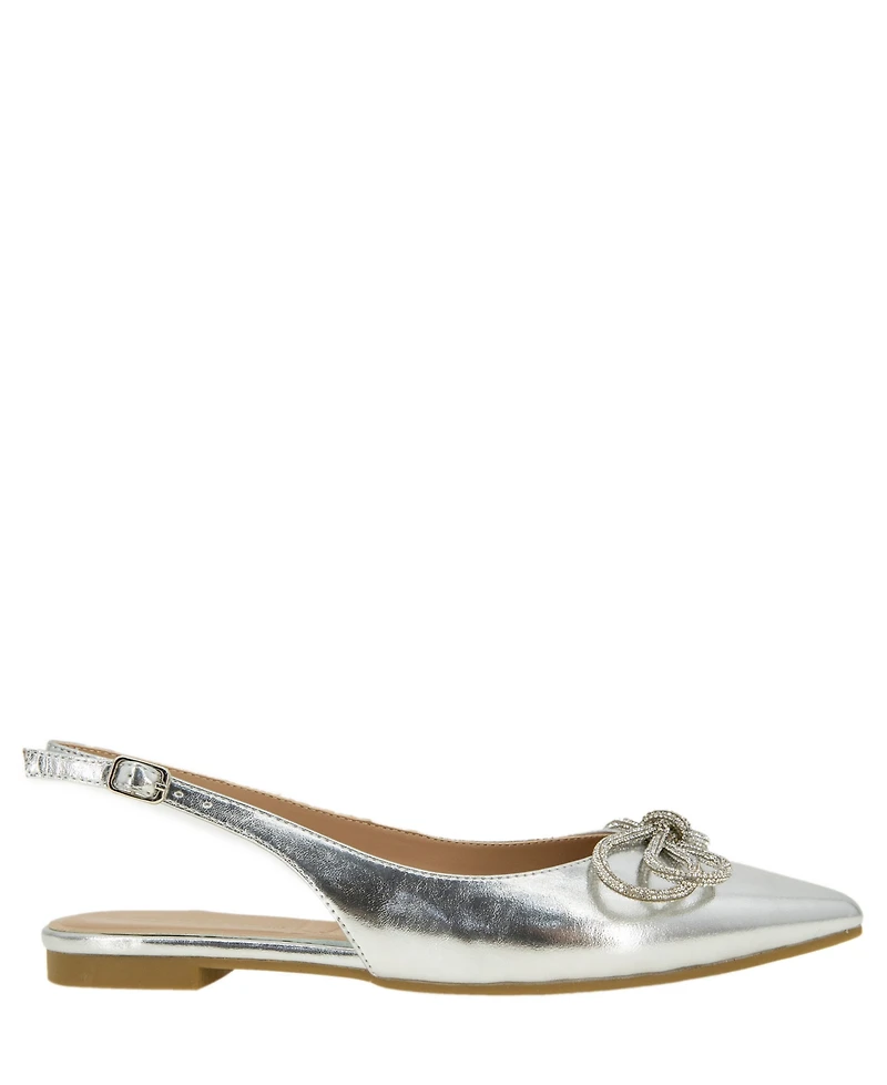 BCBGeneration Women's Kristin Rhinestone Bow Sling Back Flat