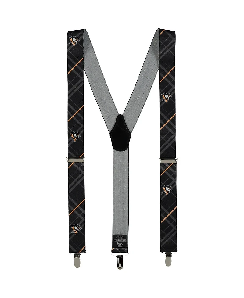 Men's Black Pittsburgh Penguins Suspenders