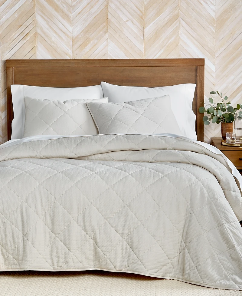 Hotel Collection Dobby Diamond 3-Pc. Coverlet Set, Full/Queen, Exclusively at Macy's