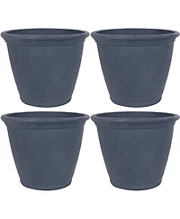 Anjelica 24" Outdoor Double-Walled Polyresin Planter with Uv-Resistant Slate Finish