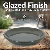 Outdoor/Indoor High-Fired Glazed Uv- and Frost-Resistant Ceramic Flower Pot Planter Saucers