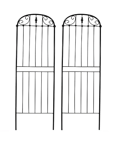 Metal Wire Traditional Garden Trellis for Climbing Plants and Flowers - 32" H - Black - 2-Pack