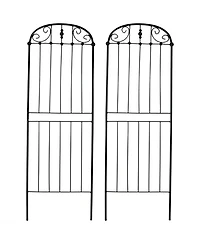 Metal Wire Traditional Garden Trellis for Climbing Plants and Flowers - 32" H - Black - 2-Pack
