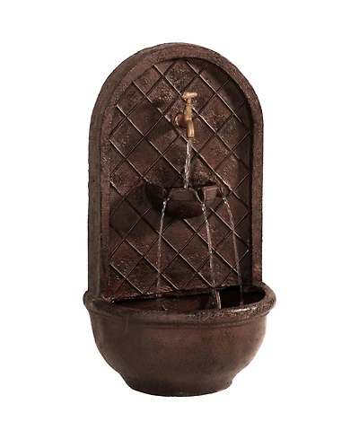 Messina 26-Inch Polystone Outdoor Solar Wall Fountain