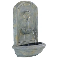 Seaside 27-Inch Outdoor Wall Fountain - Outdoor Water Fountain for Garden, Patio and Balcony