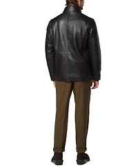 Marc New York Men's Wollman Smooth Leather Racer Jacket with Removable Interior Bib