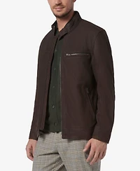 Marc New York Men's Norworth Sueded Finish Leather Racer Jacket