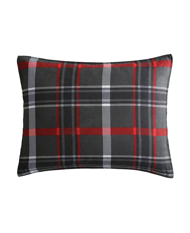Closeout! Eddie Bauer Willow Plaid Microsuede Reversible Comforter Set, King